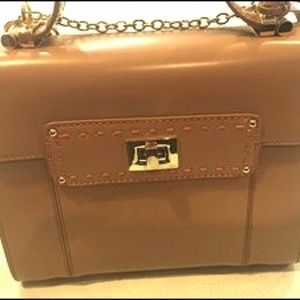 New Handbag Caramel Leather Satchel